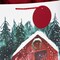 13" Large Christmas Gift Bag Assortment with Tissue Paper (3 Bags: "Merry Christmas" Wreath, Gold Joy, Snowy Red Barn) Red, White, Gold Foil